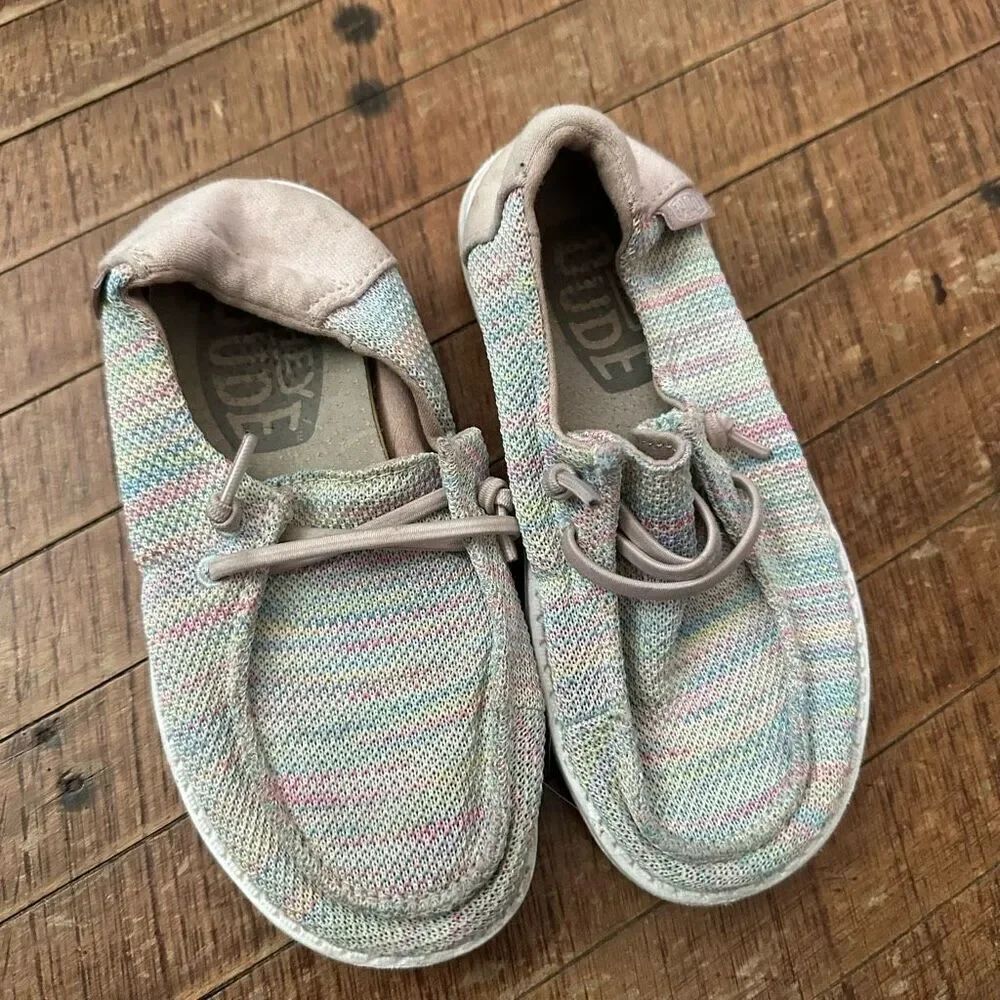 Hey Dudes multicolor slip on kids 10 school wear shoes